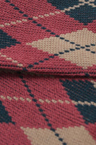 Pink blue and beige argyle socks_2