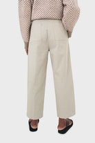 Khaki pleat front adjustable waistband trousers_3