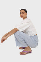 Ivory square neckline princess seam lace blouse_17