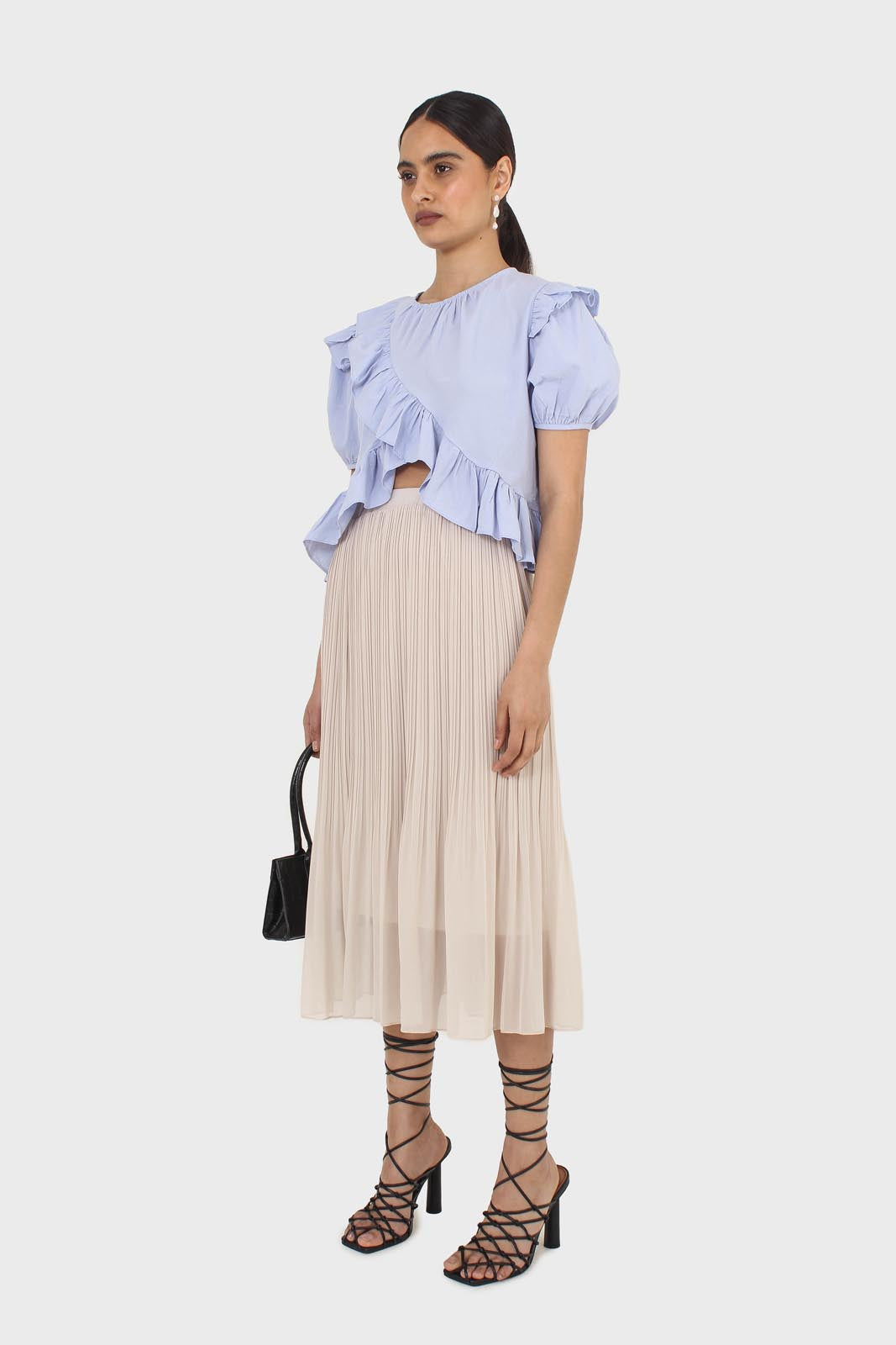 Sky blue asymmetric frill short sleeved top_4