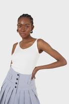 Ivory v-neck knit tank_6