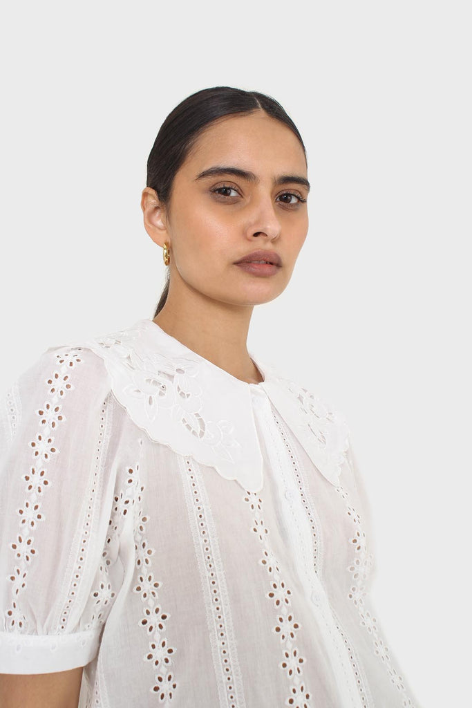 Ivory broderie anglaise large collar blouse_8