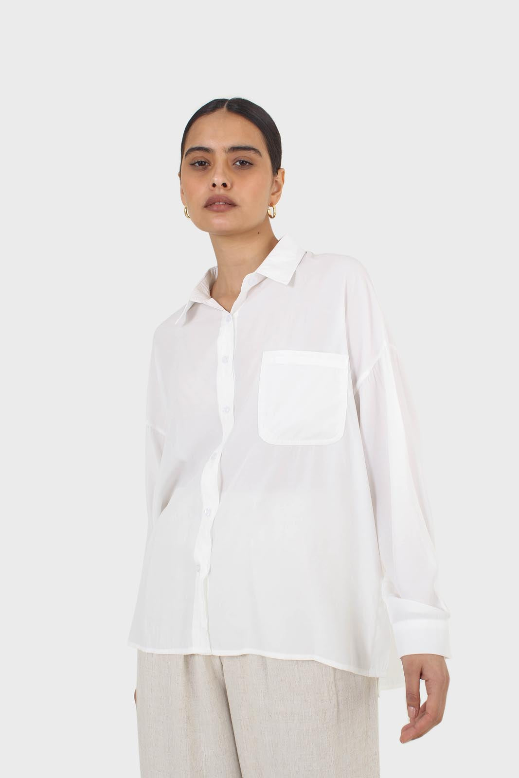 Ivory asymmetic buttons shirt_5