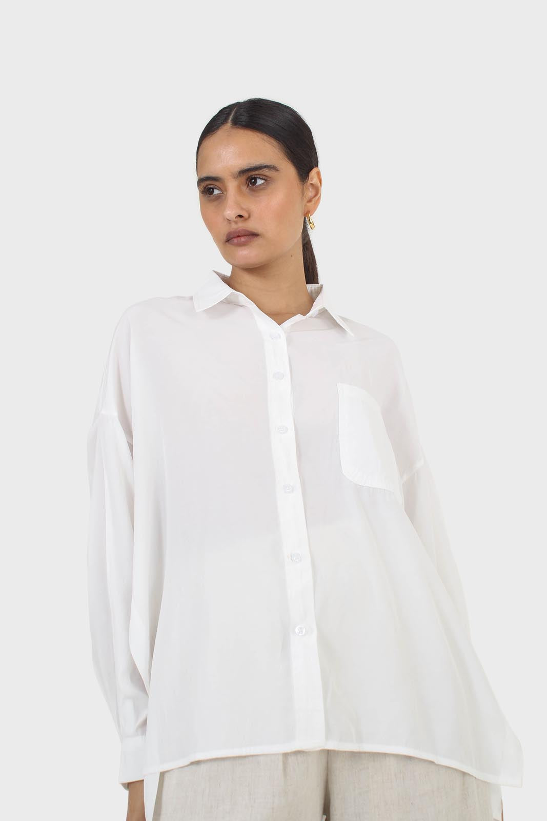 Ivory asymmetic buttons shirt_8