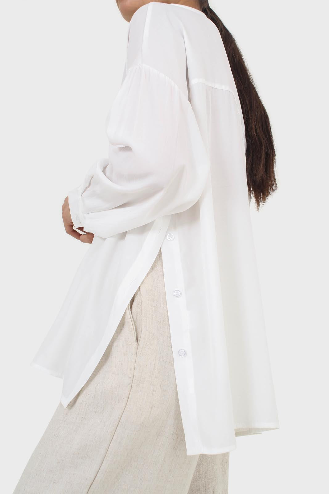 Ivory asymmetic buttons shirt_2