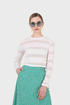 Ivory textured long sleeved top_1