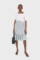 Ivory cropped puff sleeved broderie anglaise trim top_11