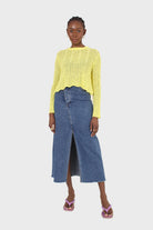 Yellow long sleeved light knitted top_4