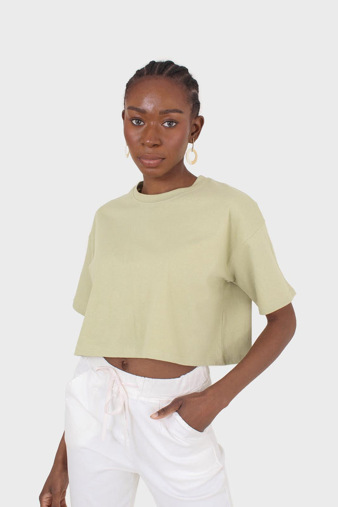 Light green perfect cropped short sleeve tee_4