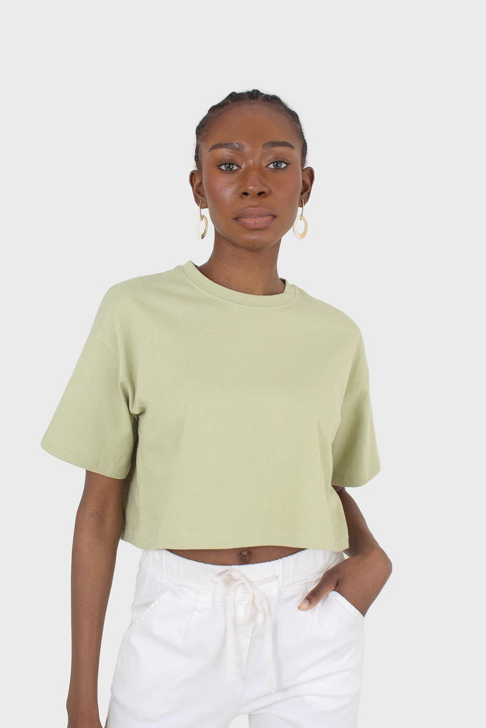 Light green perfect cropped short sleeve tee_1