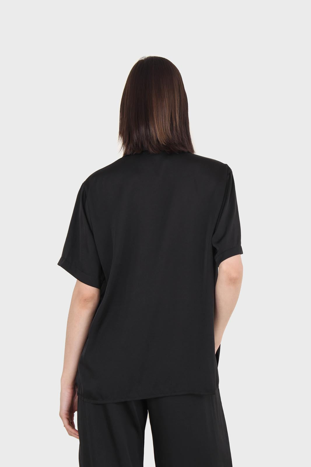 Black satin short sleeve shirt_6