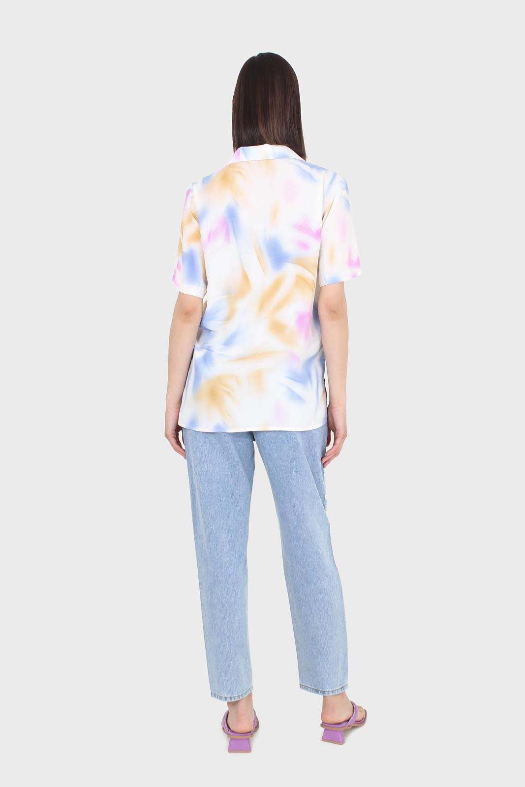 Pink blue and orange tie dye shirt_4