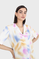 Pink blue and orange tie dye shirt_9