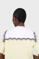 White and black embroidered trim collar_2