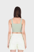Mint green vegan leather shorts_4