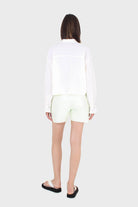 Mint green vegan leather shorts_8