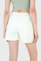 Mint green vegan leather shorts_2