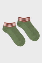 Sage and orange striped ankle socks_3