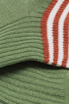 Sage and orange striped ankle socks_2