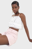 Pale pink denim shorts_10