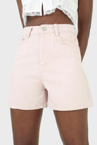 Pale pink denim shorts_3