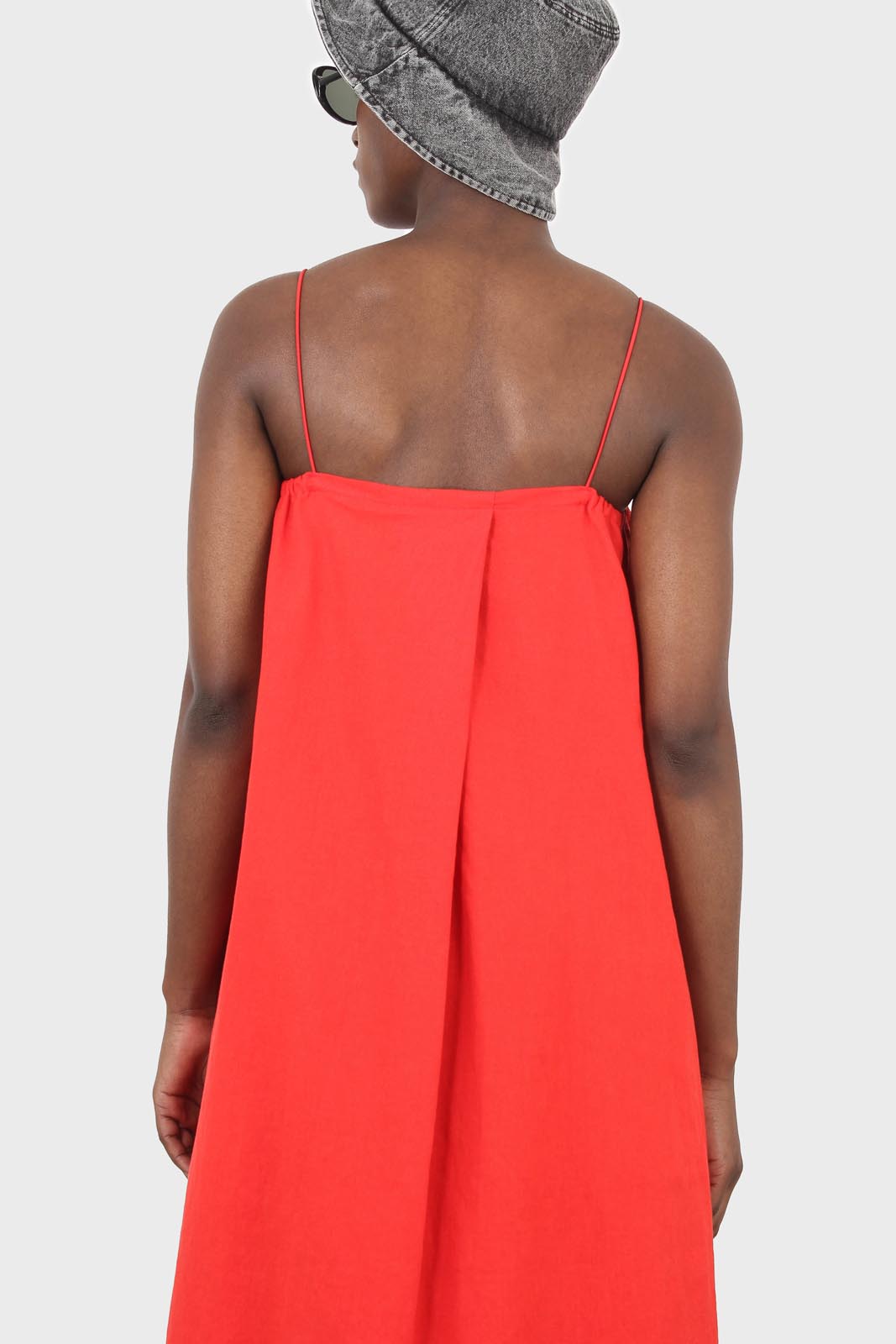 Bright red thin strap maxi dress_7