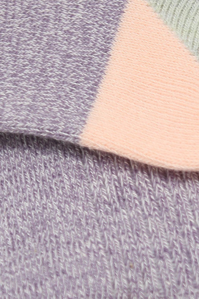 Purple flecked color block ankle socks_2