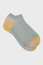 Green flecked color block ankle socks_1