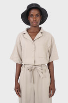 Black and white contrast stitch bucket hat_5