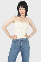 White bandeau strapless top_7