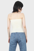 White bandeau strapless top_3