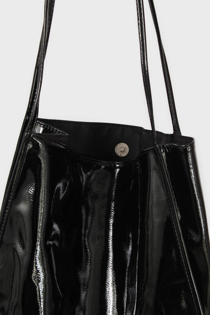 Black high shine PVC tote bag_3