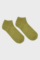 Olive texture ribbed ankle socks_3