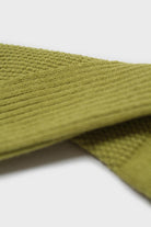 Olive texture ribbed ankle socks_2