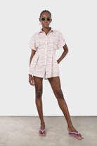 Pink and yellow ditsy floral romper_2