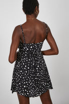 Black and ivory animal print mini dress_5