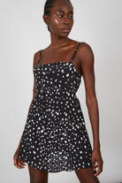 Black and ivory animal print mini dress_2