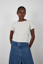 Beige wrinkled short sleeved tee_3