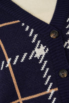 Blue bold checked button up cardigan_2