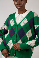 Green and navy argyle intarsia cardigan_8