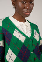Green and navy argyle intarsia cardigan_10