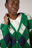 Green and navy argyle intarsia cardigan_12