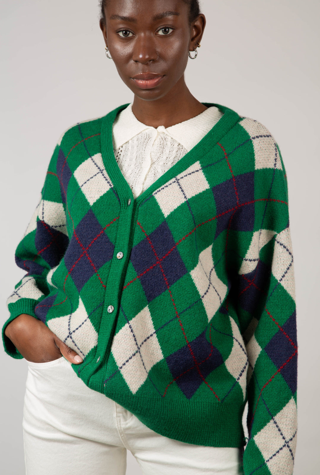 Green and navy argyle intarsia cardigan_2