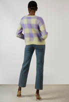 Mint green and lilac block plaid jumper_7