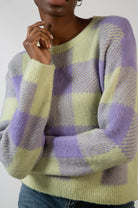 Mint green and lilac block plaid jumper_1