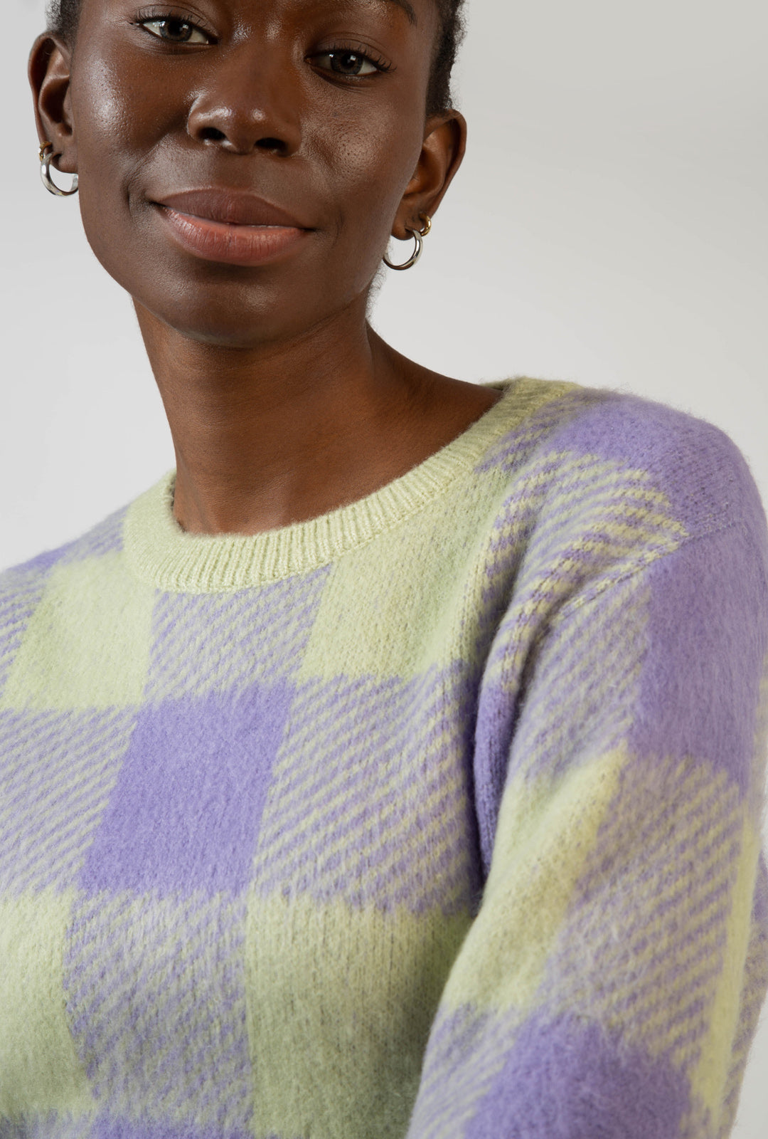 Mint green and lilac block plaid jumper_5