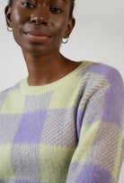 Mint green and lilac block plaid jumper_5