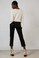 Cream textured puff long sleeved top_4