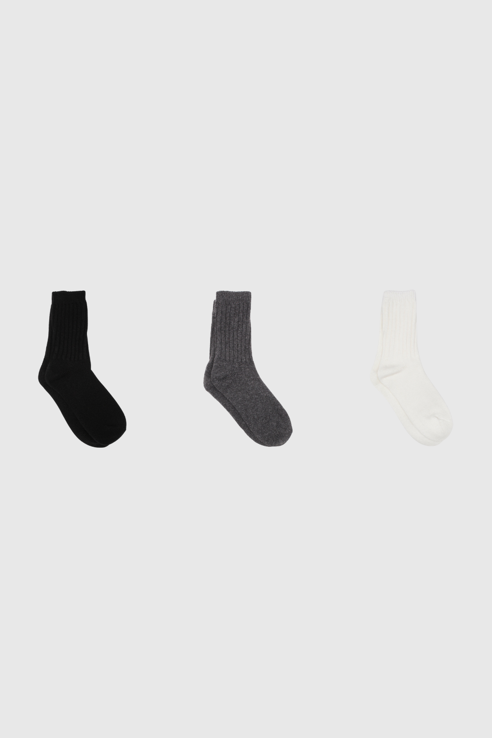 Ribbed cashmere wool blend socks - Set of 3