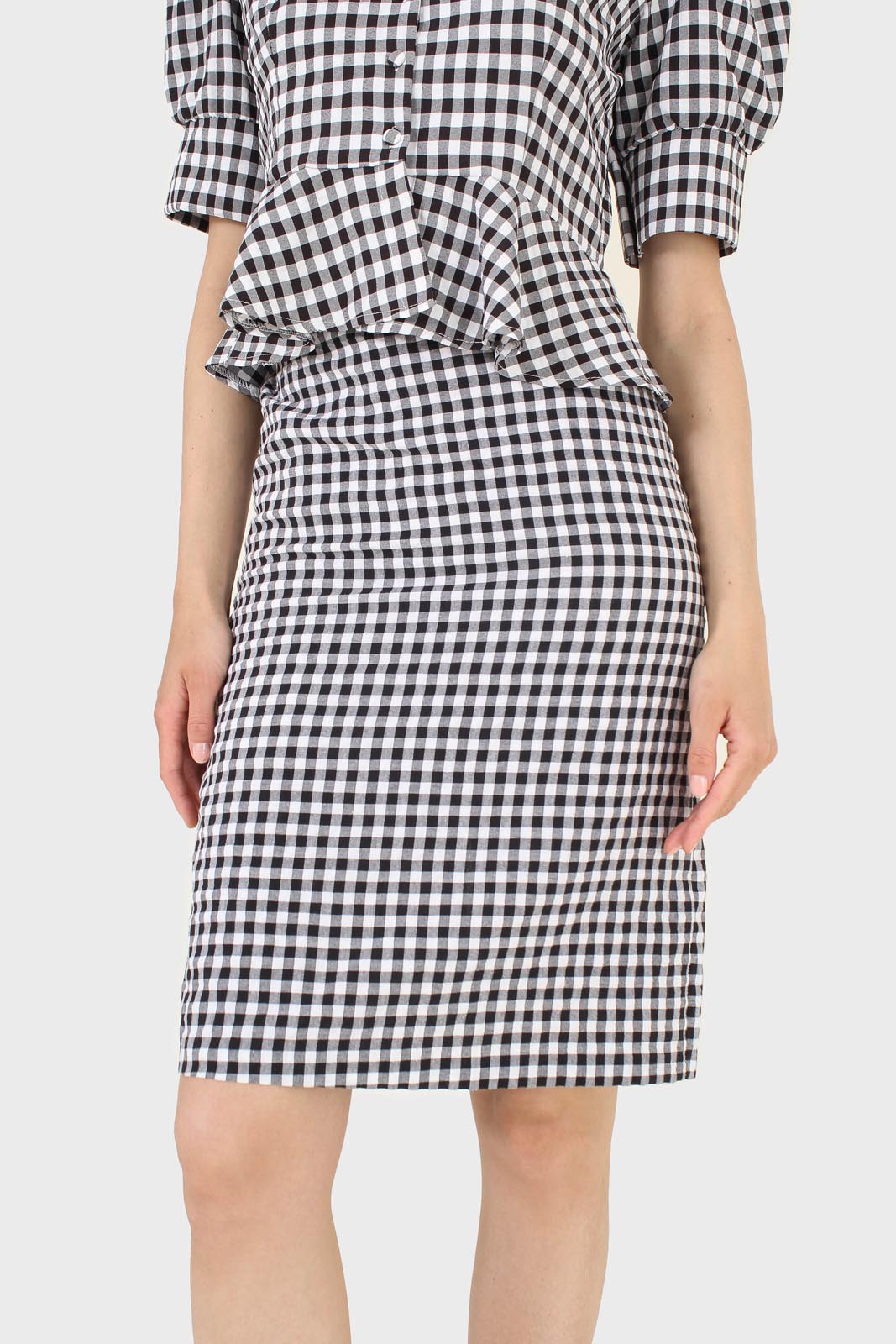 Black and white gingham mini skirt_7